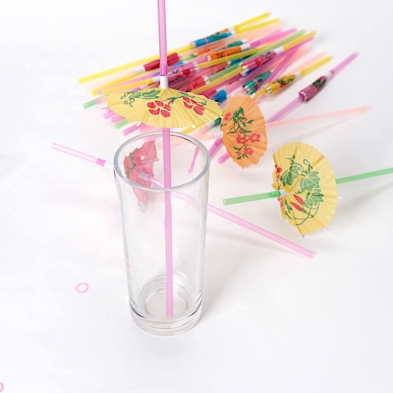 50 Pitillos Plásticos Descartables con Mini Sombrilla miniatura 4