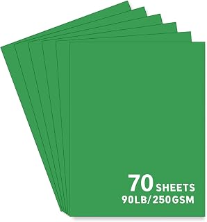 70Sheets Dark Green Cardstock Paper, 8.5 x 11 Card stock for Cricut, Thick Construction Paper for Card Making, Scrapbooking, Craft 90 lb / 250 gsm