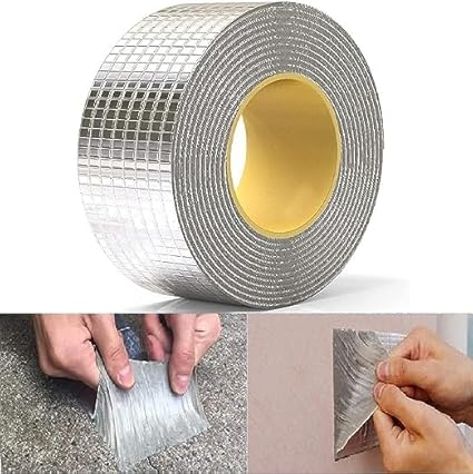 Henceberry Leakage Repair Waterproof Tape for Pipe Leakage Roof Water Leakage Solution Aluminium Foil Tape Waterproof Adhesive Tape Sealing Butyl Rubber Tape for Leakage (5CM*5M (Pack Of 1))