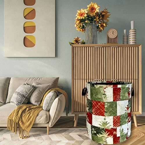 Image of Christmas Laundry Basket Oxford Cloth Hamper 18.9x16.5 Inch