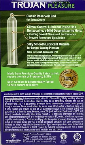 Trojan Condoms, Pleasures, Extended Climax Control, Lubricant, Latex - 12 ct, Pack of 5 - Thumbnail 3