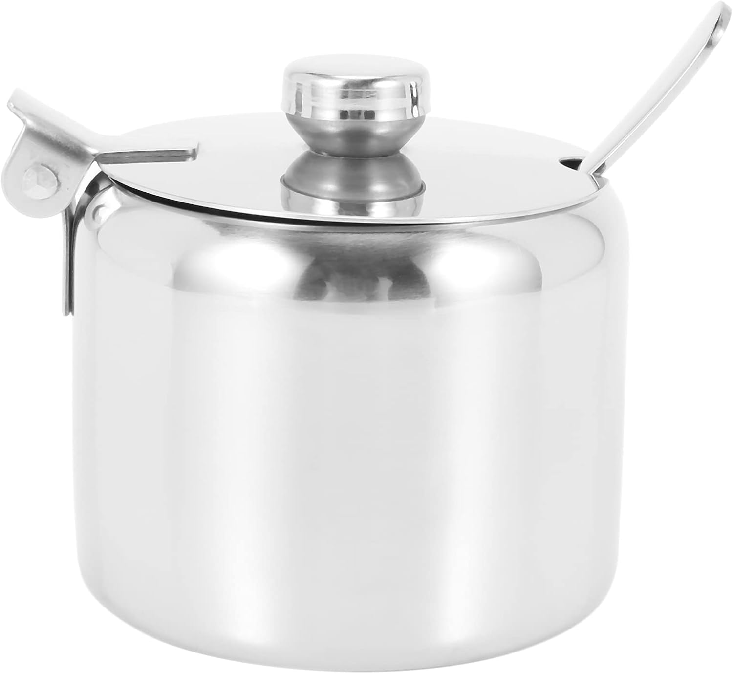 Alliteqwe Stainless Steel with Lid and Spoon Sugar Bowl