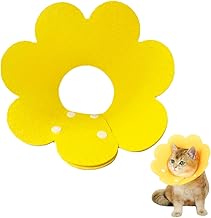 Elizabethan Collar for Cats and Dogs - Adjustable Recovery After Surgery, Anti-Bite Sunflower Shape, Protective Cone for Wounds