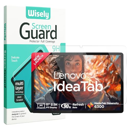 Image of Wisely Premium Screen Protector Compatible for LENOVO IDEA TAB |11-inch| Anti-Scratch Tablet Glass Guard - 9H Ultimate Protection -Bubble-Free Easy installation kit - HD Clear