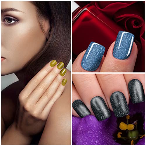Danneasy 24 Sheets Glitter Nail Polish Stickers Full Nail Wraps For Women Self Adhesive Nail Polish Strips Gel Nail Strips Stick On Nails Manicure Kit With Nail File, Cuticle Stick #TOP3