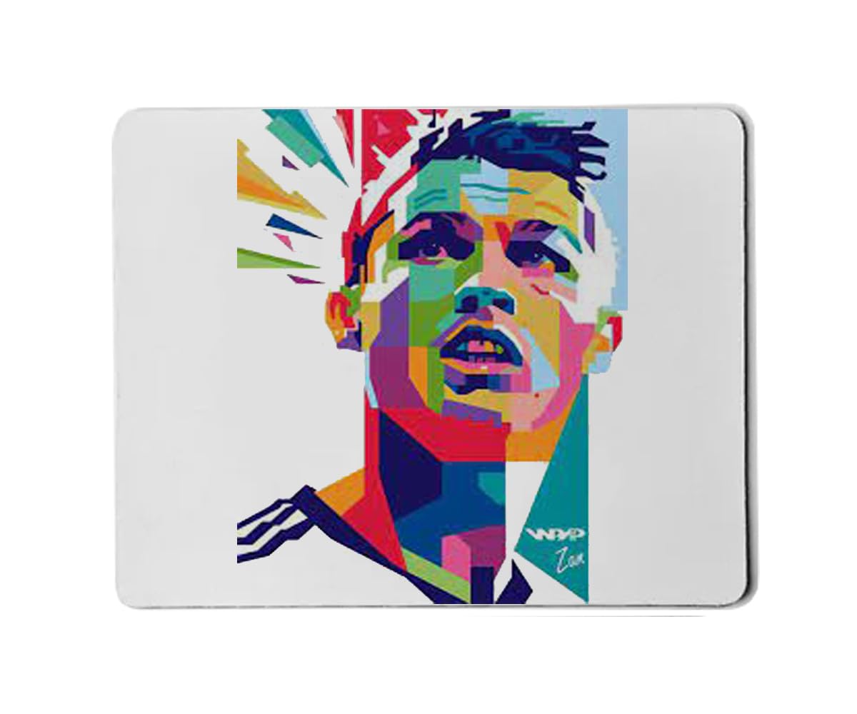 Ronaldo Mouse Pad, Large Printed Premium Textured Waterproof Anti Skid Rubber Base for Desktop Laptop Gaming Professional Pack of 1