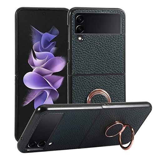 Coque Samsung Z Fold 4 en cuir premium texturé vert chic