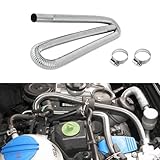 120cm Heater Exhaust Pipe, Parking Air Heater Tank Diesel Gas Vent Hose, 2.5cm Diameter Stainless Steel Exhaust Tubing, Exhaust Hose Kit with Hose and 2 Clamp Accessories for Diesel Air Heaters