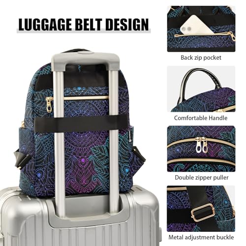Image of ALAZA Art mandala Boho Ethnic Bohemian Small Backpack Purse for Women Travel Bag Fashion Daypack Back Pack Shoulder Bag