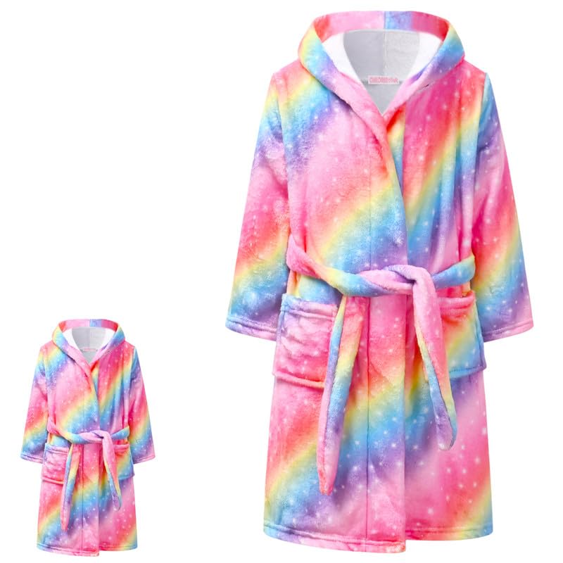 CHILDRENSTAR Matching Girls & Doll Robe Kids Bathrobes Plush Soft Fleece Pajamas Sleepwear