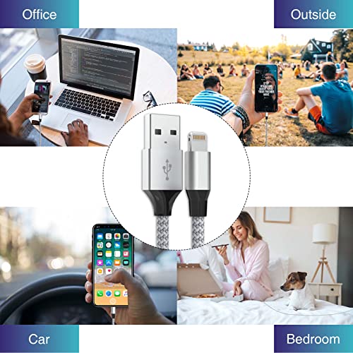 Durable iPhone Charger Cord 6FT 3Pack [Apple MFi Certified] Lightning Cable Nylon Braided iPhone Cord Fast Charging Cable Compatible with iPhone 14/13/12 Pro Max/12Pro/11 - image 8
