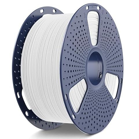 SUNLU 3KG PLA Matte 3D Printer Filament 1.75mm, Large Spool PLA Filament for Big Projects, No Frequent Filament Changes, Dimensional Accuracy +/- 0.02mm, (3KG Spool, White)