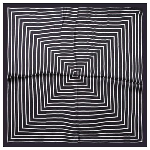 Mulberry Silk Black And White Striped Scarf,21" Ladies Wild Decorative Scarf,53cm Square Scarf2