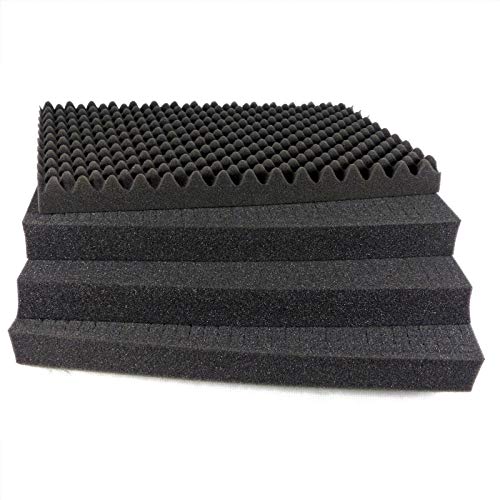 BUZE Koffereinlagen Set Würfelschaumstoff Fotokoffer Waffenkoffer Transportkoffer (500mm x 350mm x 47mm) für 35 Liter Koffer Cover