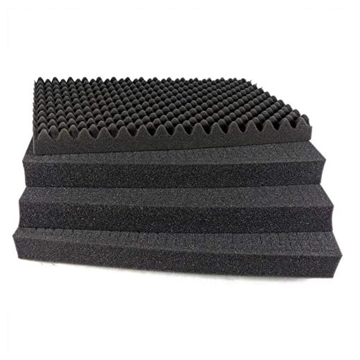 BUZE Koffereinlagen Set Würfelschaumstoff Fotokoffer Waffenkoffer Transportkoffer (500mm x 350mm x 47mm) für 35 Liter Koffer
