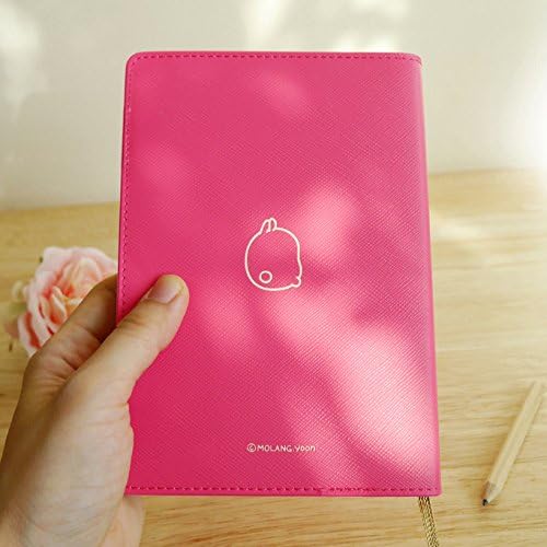 Molang Diary Ver.3 Undated Planner Journal Scheduler Organizer Agenda Kawaii Cute Rabbit 4.5" x 6.5" - Authentic Korea item (Hot Pink)