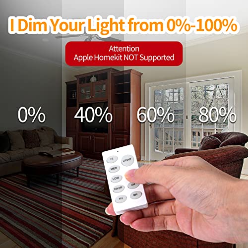 Smart Universal Ceiling Fan Remote Control Kit,Dimmer,No Hub Required, Ceiling Fan Light Timing & Speed Remote, Replace For Hampton,Hunter,Harbor Breeze,Westinghouse,Honeywell, By08-028-Wifi #TOP2