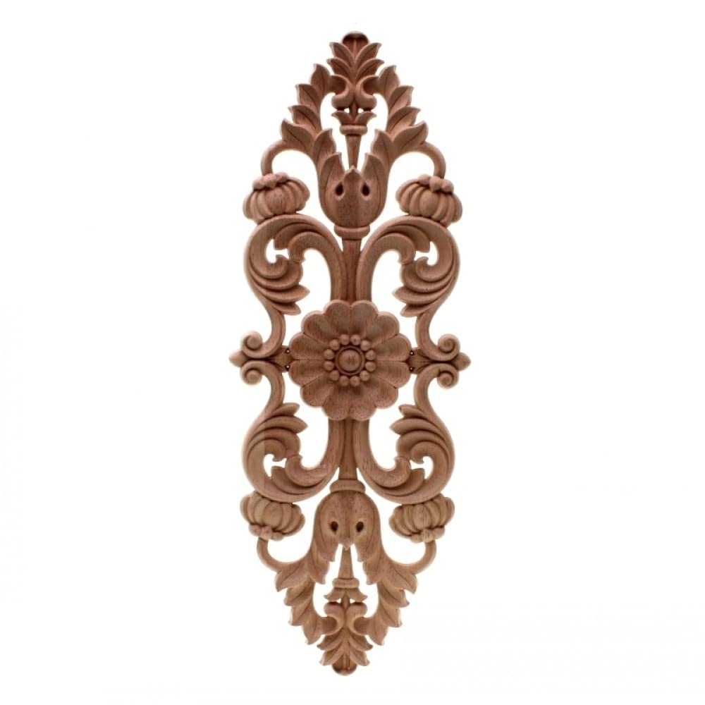 Sculpture sur bois fleur Youther décor rétro pour maison et meuble