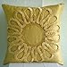 The HomeCentric Gold Decorative Pillow Cover, Ribbon Flower Medallion Floral Theme Pillow Cover, 14x14 inch (35x35 cm) Throw Pillow Cover, Square Silk Pillow Cover, Floral Easter - We All Blossom