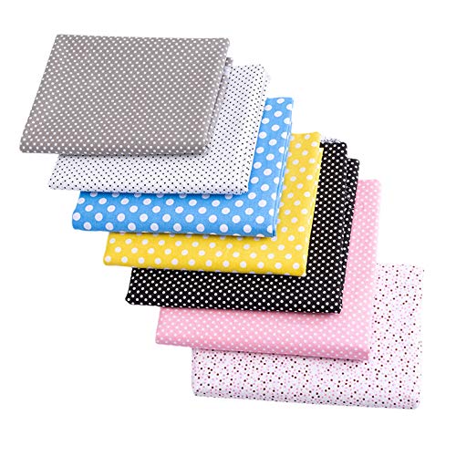 Elinala Quilting Fabric, Patchwork Fabric, 7 PCS (50 x 50 cm) Square Handmade DIY Patchwork Cotton Fabric for Sewing, Qui Sewing, DIY Crafts, Handicrafts