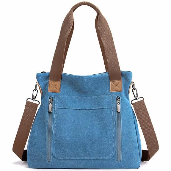Handbags for Women, Girls - Crossbody Shoulder Sling Bag with Adjustable Strap - Ladies Cotton Canvas Hobo Bags for Travel, Shopping