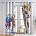 Cute Unicorn Curtains, Colorful Animal Blackout Curtains for Bedroom, Thermal Insulated Room Darkening Grommet Drapes for Living Room, Window Treatments, 54 Inch Curtains 2 Panel Set - K&W129