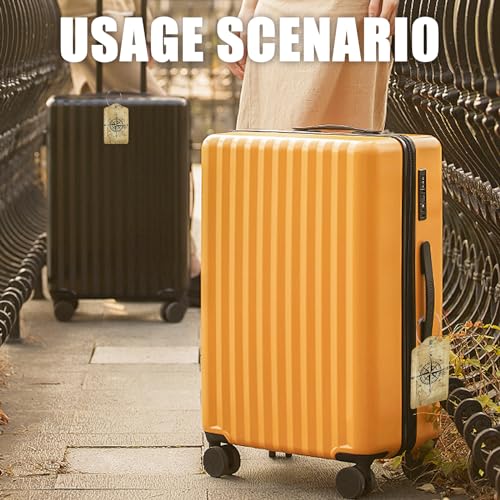 2 Pack Luggage Tag for Suitcases,Nautical Map World Compass Leather Luggage Tag Privacy Cover ID Label for Women Men Travel 7