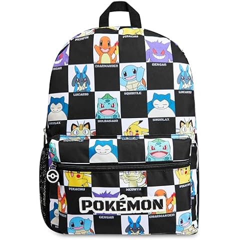 Pokemon Kids Backpack with Water Bottle Pocket Cover