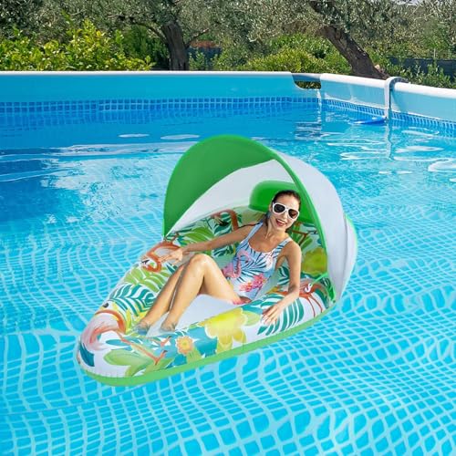 Matelas gonflable de piscine pour adultes protégeant du soleil en extérieur et jardin - 7