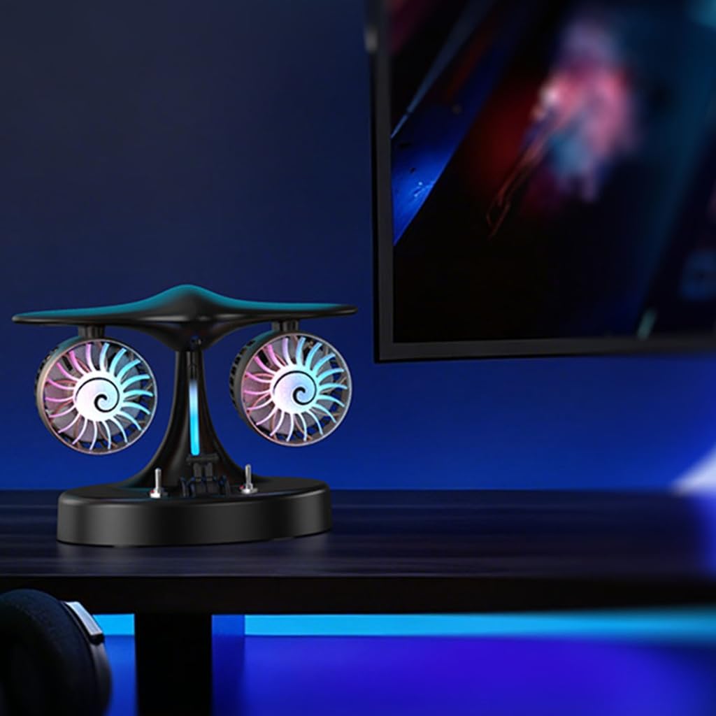 Ventilador de escritorio de 5000 mAh, con forma de plano, doble cabeza, recargable, dispositivo de refrigeración con textura de plástico para viajes y refrigeración