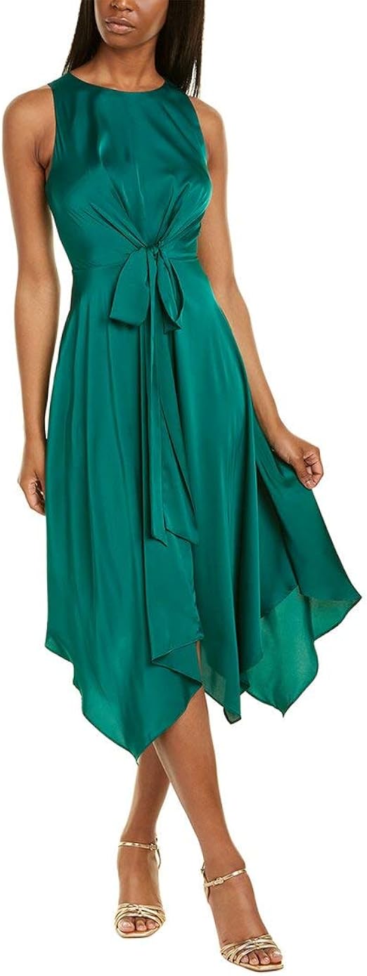 maggy london ruched waist midi dress