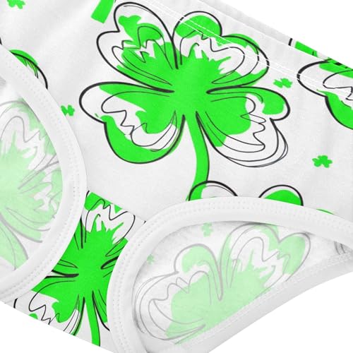 Toddler Girls Underwear 2t Cotton Little Girl Panties Flower Briefs Kids Undies Green Leaf Clovers White4