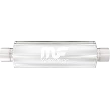 MagnaFlow Performance Exhaust Muffler 12646 2.5"/2.5" Inlet/Outlet, 6x6x18" Round, Stainless Steel, Satin Finish