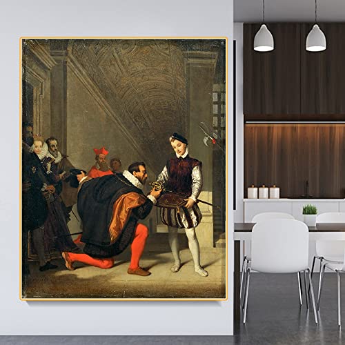 Peintures à points complets Ingres pour décoration murale salon 50x61