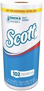 Scott Choose-A-Sheet Mega Roll Paper Towels, 1-Ply, White, 102/Roll, 24/Carton