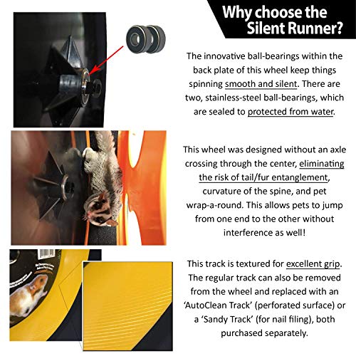 Silent Runner 9" Wheel + Cage Attachment Hamsters, Gerbils, Mice