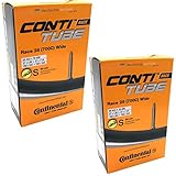 Continental Race 28' 700x25-32c Bicycle Inner Tube Bundle - 60mm Presta Valve - 2 Pack w/ Franklin Decal