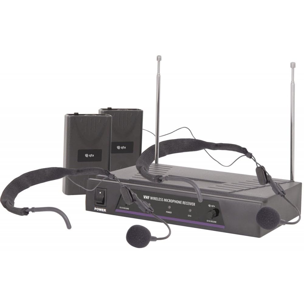 Qtx Dual Channel Vhf Neckband Wireless Microphone System (173.8Mhz + 174.8Mhz) - 171.818Uk