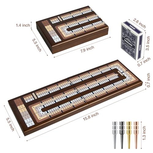 Tablero de Cribbage de Madera Plegable y Magnético miniatura 2