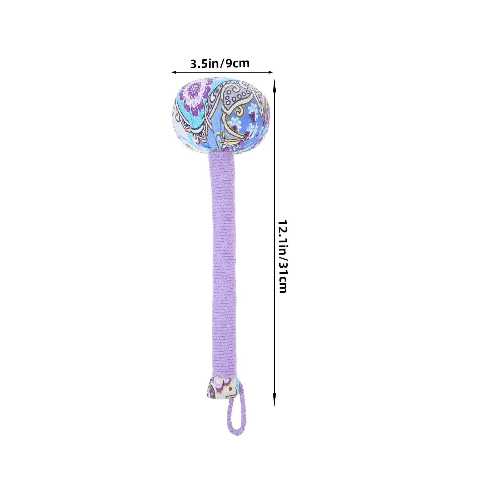 Lot de 2 Marteaux de Massage Portatifs en Herbes D’Armoise 31 CM Couleurs Pêche et Violet Outil Manuel pour Massage Corporel Détente Musculaire à Domicile et Voyage