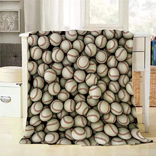 Mugod Baseballs Throw Blanket 3D Illustration Of Panoramic View Of Hundreds Of Baseballs Decorative Soft Warm Cozy Flannel Plush Throws Blankets For Baby Toddler Dog Cat 30 X 40 Inch #TOP3