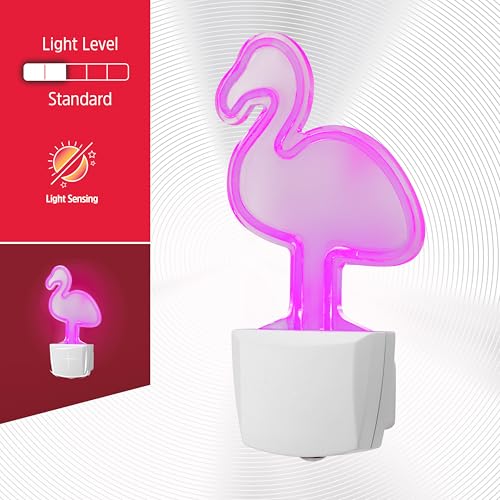 Image of Energizer Flamingo Night Light, Neon, Auto On /Off, Pink