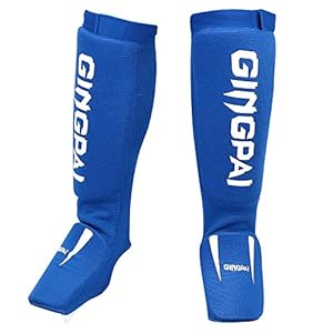 Combat Sports Washable MMA Elastic Cloth Shin&Instep Padded Guards, Premium Leg Protective Gear Guards&Pads - Ideal Shin Guard for Shin Protection, Wrestling, Sparring, Muay Thai, Kickboxing & Karate