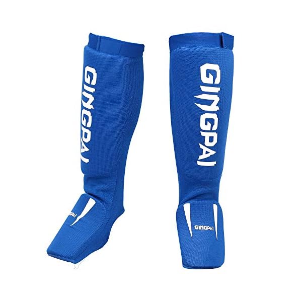 Combat Sports Washable MMA Elastic Cloth Shin&Instep Padded Guards, Premium Leg Protective Gear Guards&Pads - Ideal Shin Guard for Shin Protection, Wrestling, Sparring, Muay Thai, Kickboxing & Karate