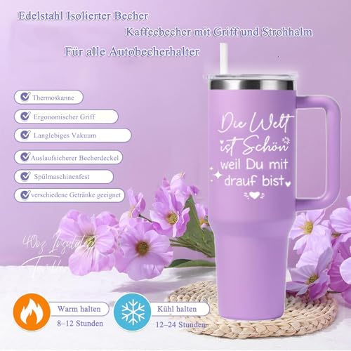 Geschenke für Frauen,GeburtstagsGeschenkset für Frauen Beste Freundin Frau Mama Kollegin Schwester mit Wellness 40 OZ Edeltahl Weinbecher Decke13tlg Bathsduft Geschenkbox