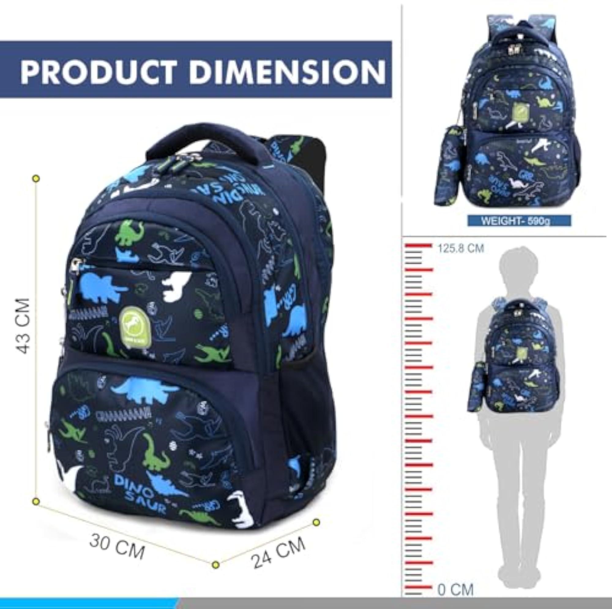 Premium Spacious Multi-Print School Bag for Boys and Girls