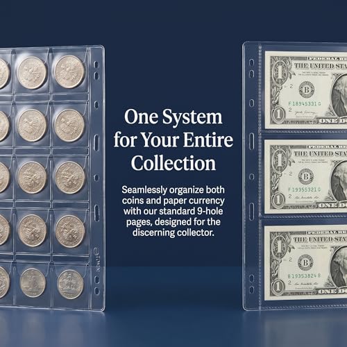 25 hojas para colección de monedas con 535 bolsillos miniatura 4