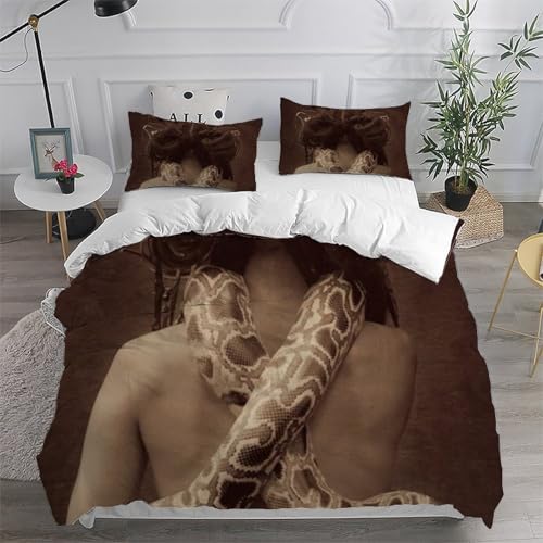 Housse de couette serpent imprimé 3D en microfibre respirante à fermeture éclair - 6