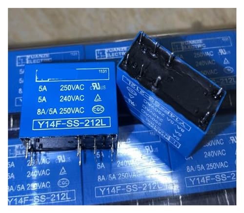 Relé Y14F-SS-212L 14F-2C-12V-8A de 8 pines componente electrónico