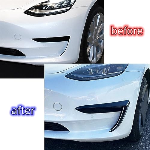 Parrilla de lámpara antiniebla para Tesla Model 3 2017-2022 en color negro brillante 2